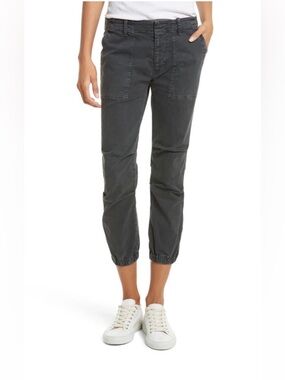 Nili Lotan Cropped Military Jogger Pants Womens Vintage Gray Wash Utility Size 2